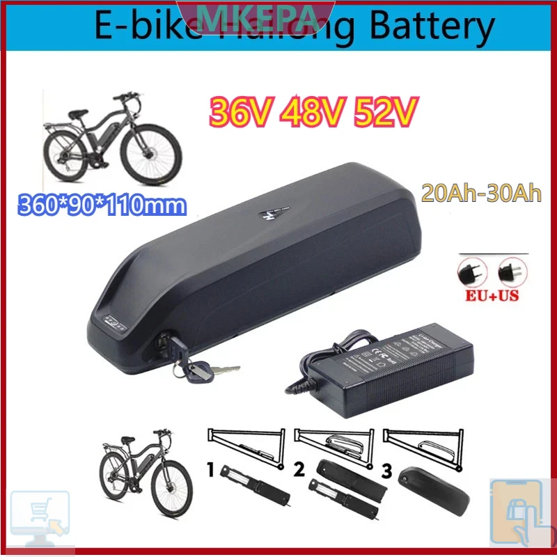 Ebike Battery 48V 20Ah Hailong - Batería Hailong de 36-48-52V para Bicicleta
